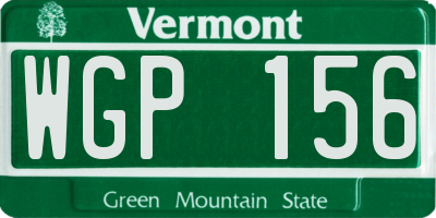 VT license plate WGP156
