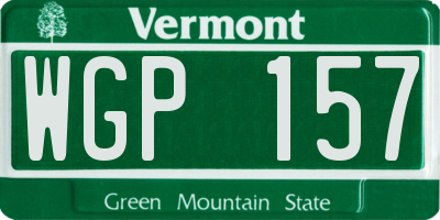 VT license plate WGP157
