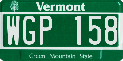 VT license plate WGP158