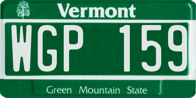 VT license plate WGP159