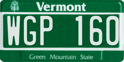 VT license plate WGP160