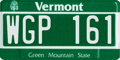 VT license plate WGP161