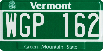 VT license plate WGP162
