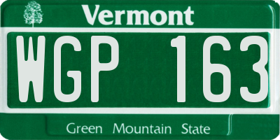 VT license plate WGP163