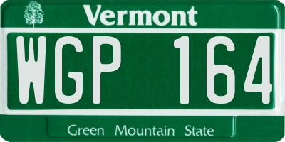 VT license plate WGP164