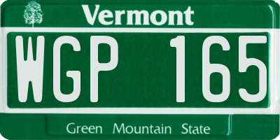 VT license plate WGP165