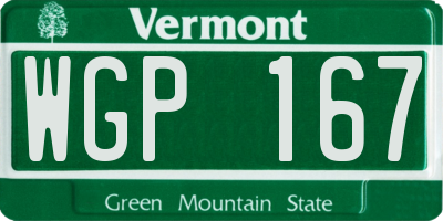 VT license plate WGP167