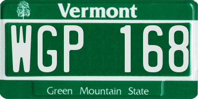 VT license plate WGP168