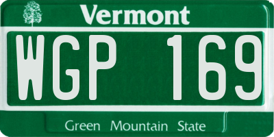 VT license plate WGP169