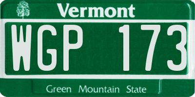 VT license plate WGP173