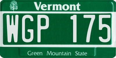 VT license plate WGP175
