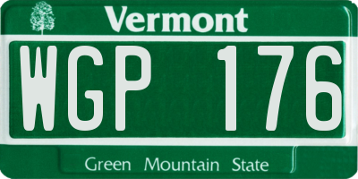 VT license plate WGP176