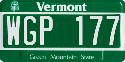 VT license plate WGP177