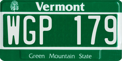 VT license plate WGP179