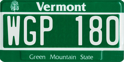 VT license plate WGP180