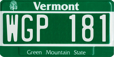 VT license plate WGP181