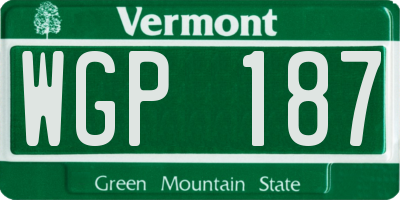 VT license plate WGP187