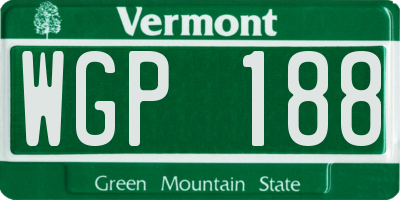 VT license plate WGP188