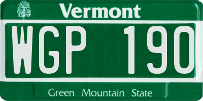 VT license plate WGP190