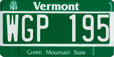 VT license plate WGP195