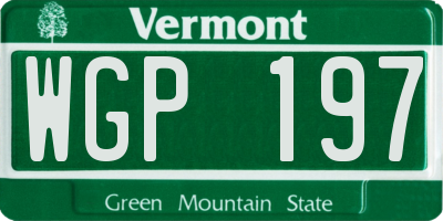 VT license plate WGP197