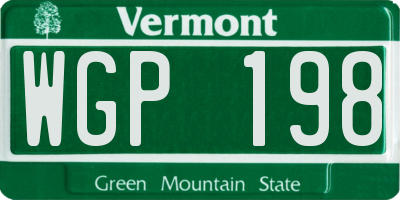 VT license plate WGP198