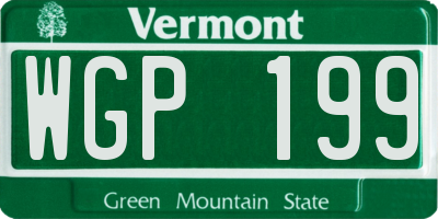 VT license plate WGP199