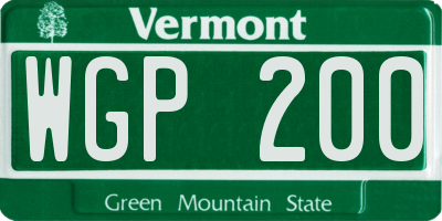 VT license plate WGP200