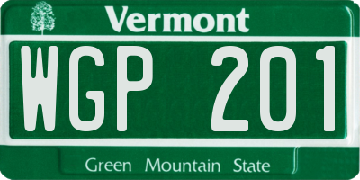 VT license plate WGP201