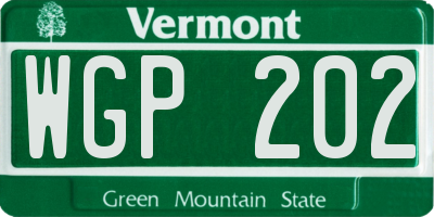 VT license plate WGP202