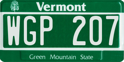 VT license plate WGP207