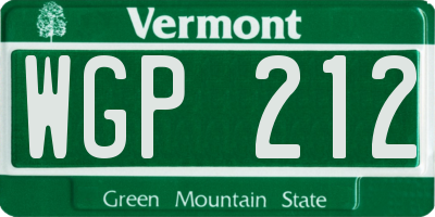VT license plate WGP212