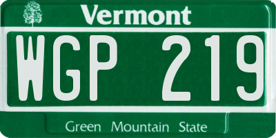 VT license plate WGP219