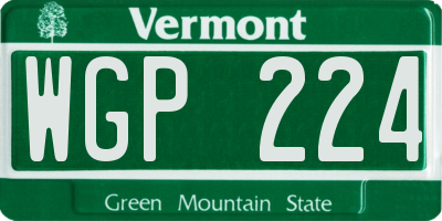 VT license plate WGP224