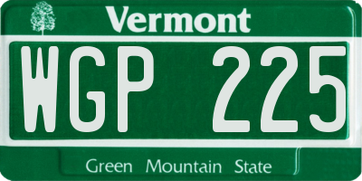 VT license plate WGP225