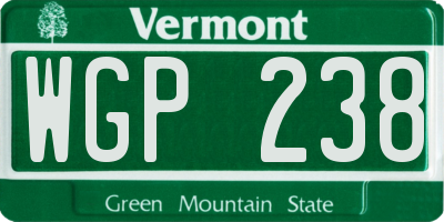 VT license plate WGP238