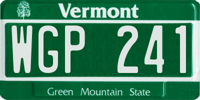 VT license plate WGP241