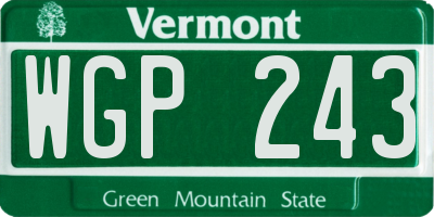 VT license plate WGP243