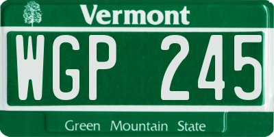 VT license plate WGP245