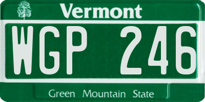 VT license plate WGP246