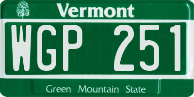 VT license plate WGP251