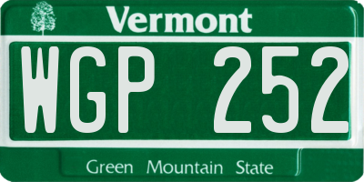 VT license plate WGP252