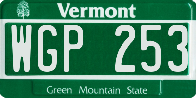 VT license plate WGP253