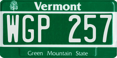 VT license plate WGP257