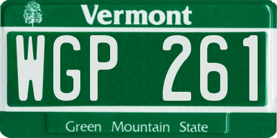 VT license plate WGP261