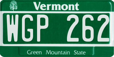 VT license plate WGP262