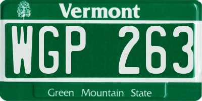 VT license plate WGP263