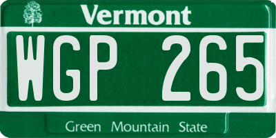 VT license plate WGP265