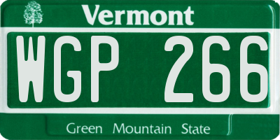 VT license plate WGP266