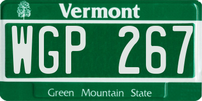 VT license plate WGP267